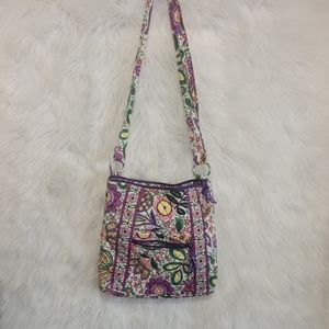 VERA BRADLEY Purple QUILT Medium Hipster CROSSBODY BAG butterfly folk art